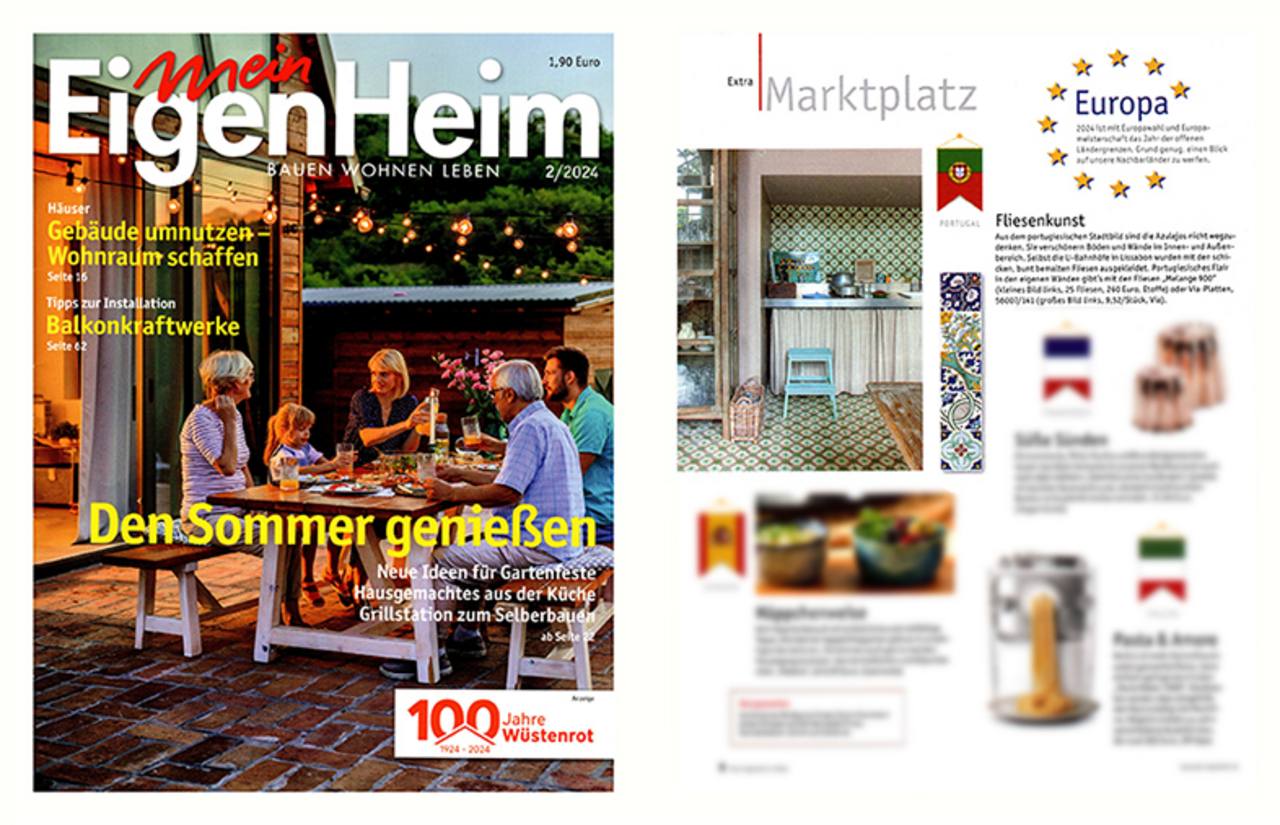 Abbildung Cover der Zeitschrift EigenHeim mit einem Bericht über VIA Produkte 