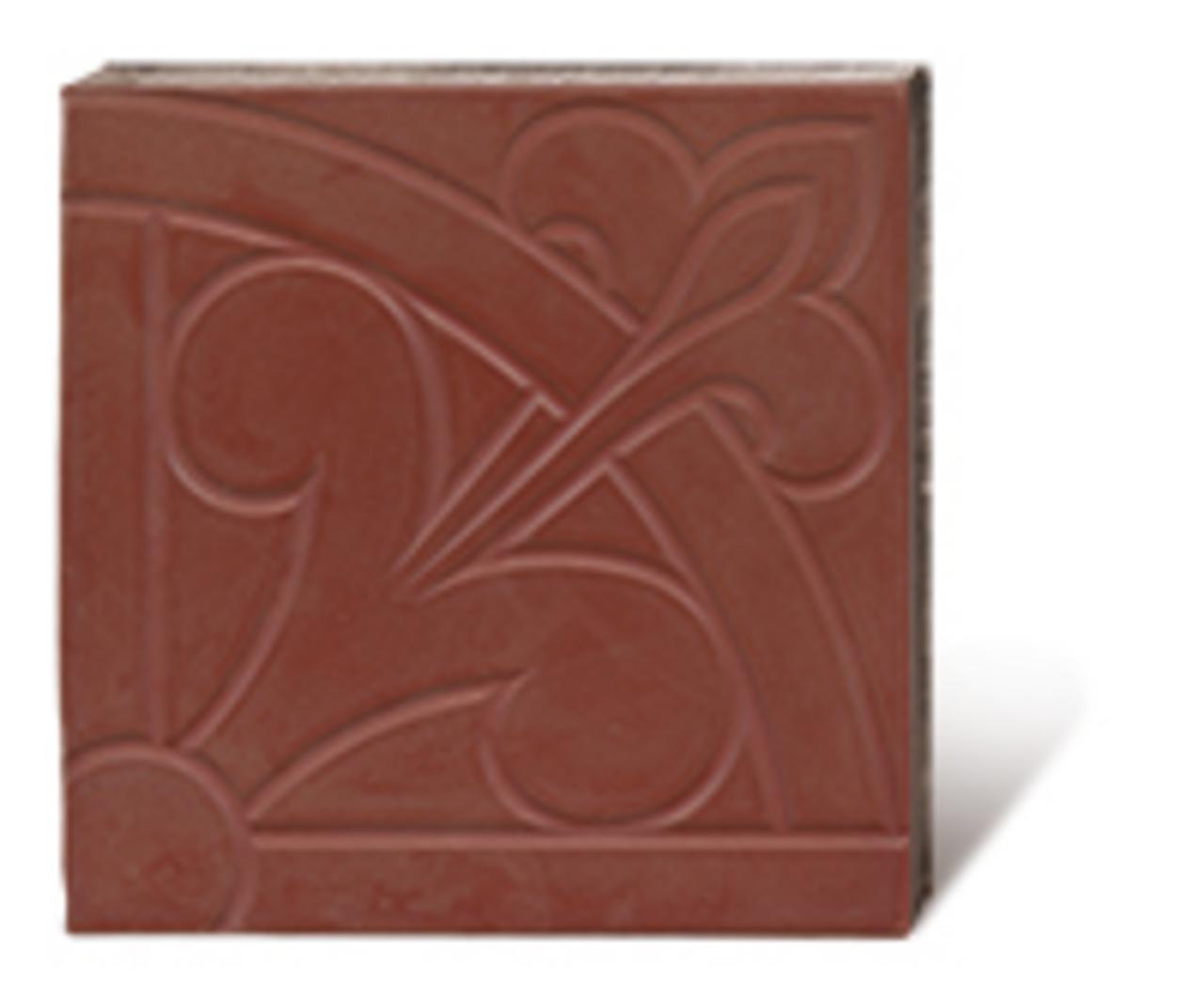 VIaA Via Zementmosaikplatte N° 40234 mit rot-braunem Riffelplatten Muster