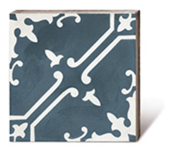 Zementmosaikplatte von VIA in der Farbe Jeansblau 