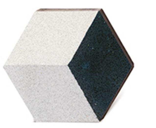 Cement mosaic tile black grey in 3D diamond look 