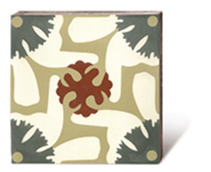 Produktbild Zementmosaikplatte Mittelplatte historisches Muster in hellen Tönen 