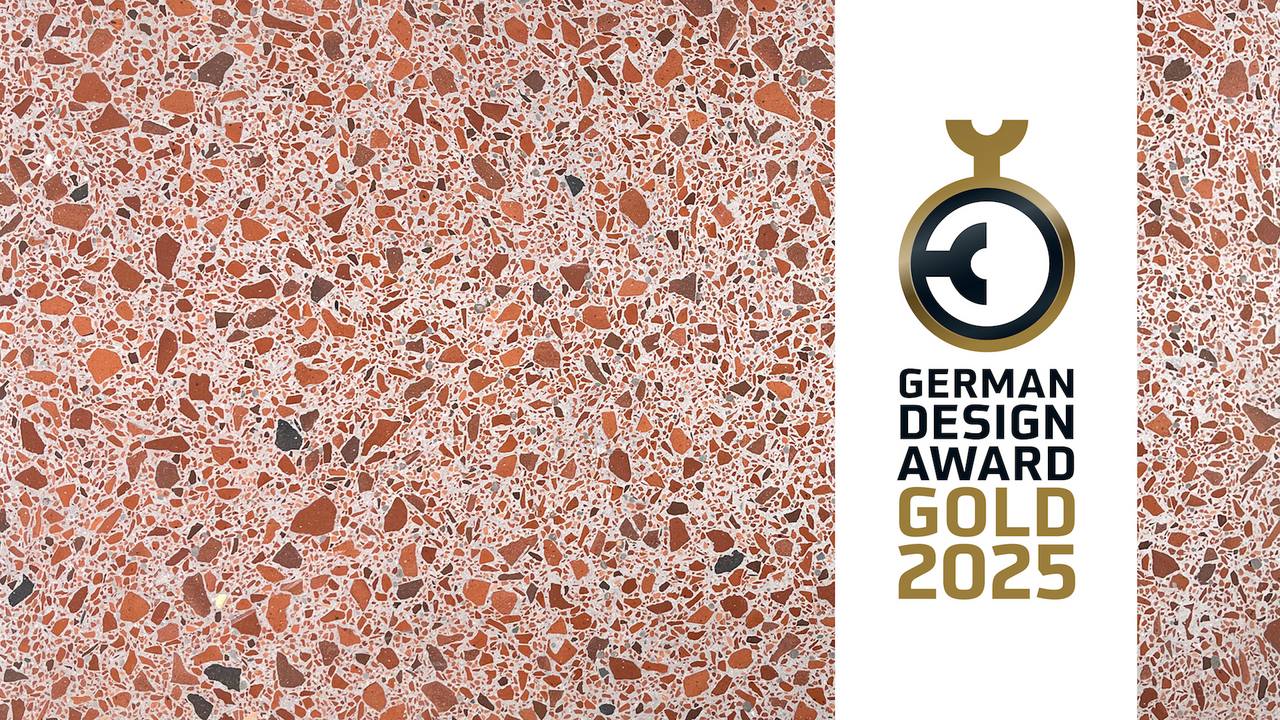 VIA Dachziegelterrazzo mit LOGO German Design Award 