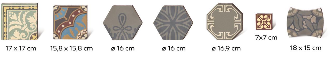 Composing Bildzusammenstellung historischer Muster Zementmosikplatten 