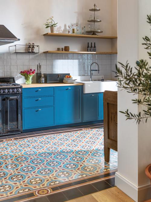 Landhausküche blau - 51028