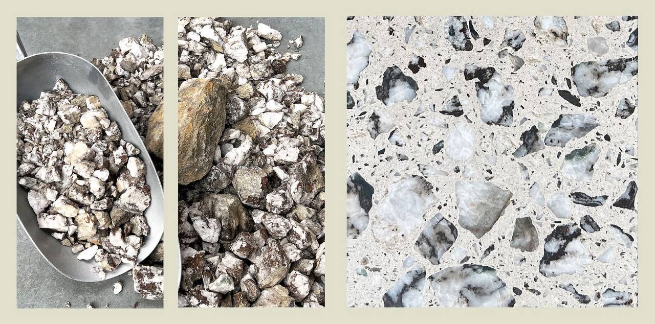 Bildstrecke Terrazzo-Sondermischung mit Quarzstein und Mittelrheinschiefer 