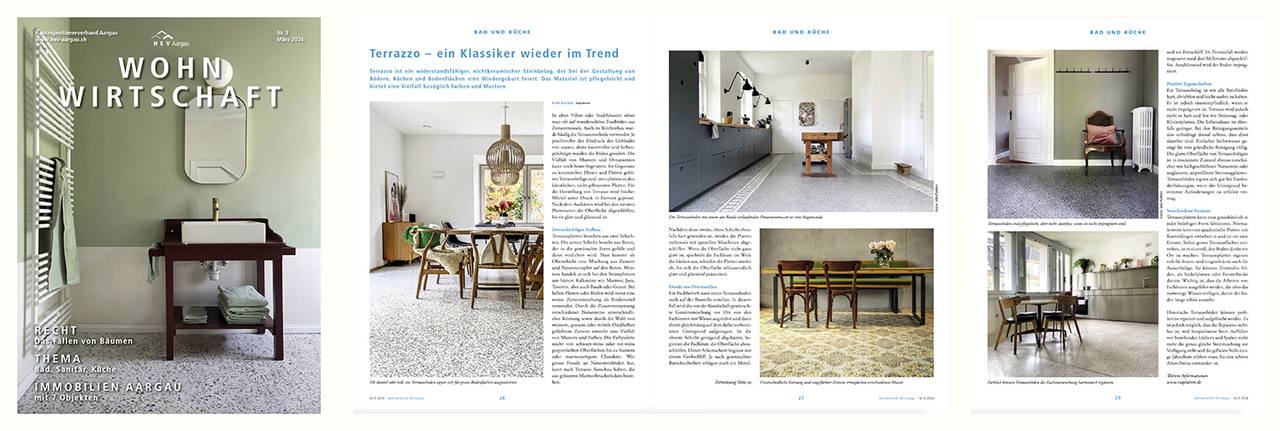 Abbildung Cover der Zeitschrift Wohnwirtschaft aus der Schweiz mit einem Bericht über VIA Produkte 