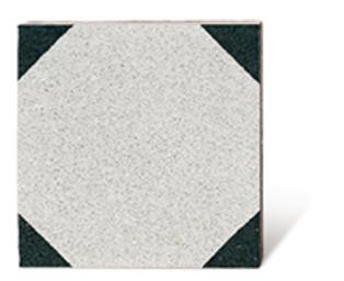 VIA Via Terrazzoplatte N° 710152 weißes Sechseck schwarzer Rand