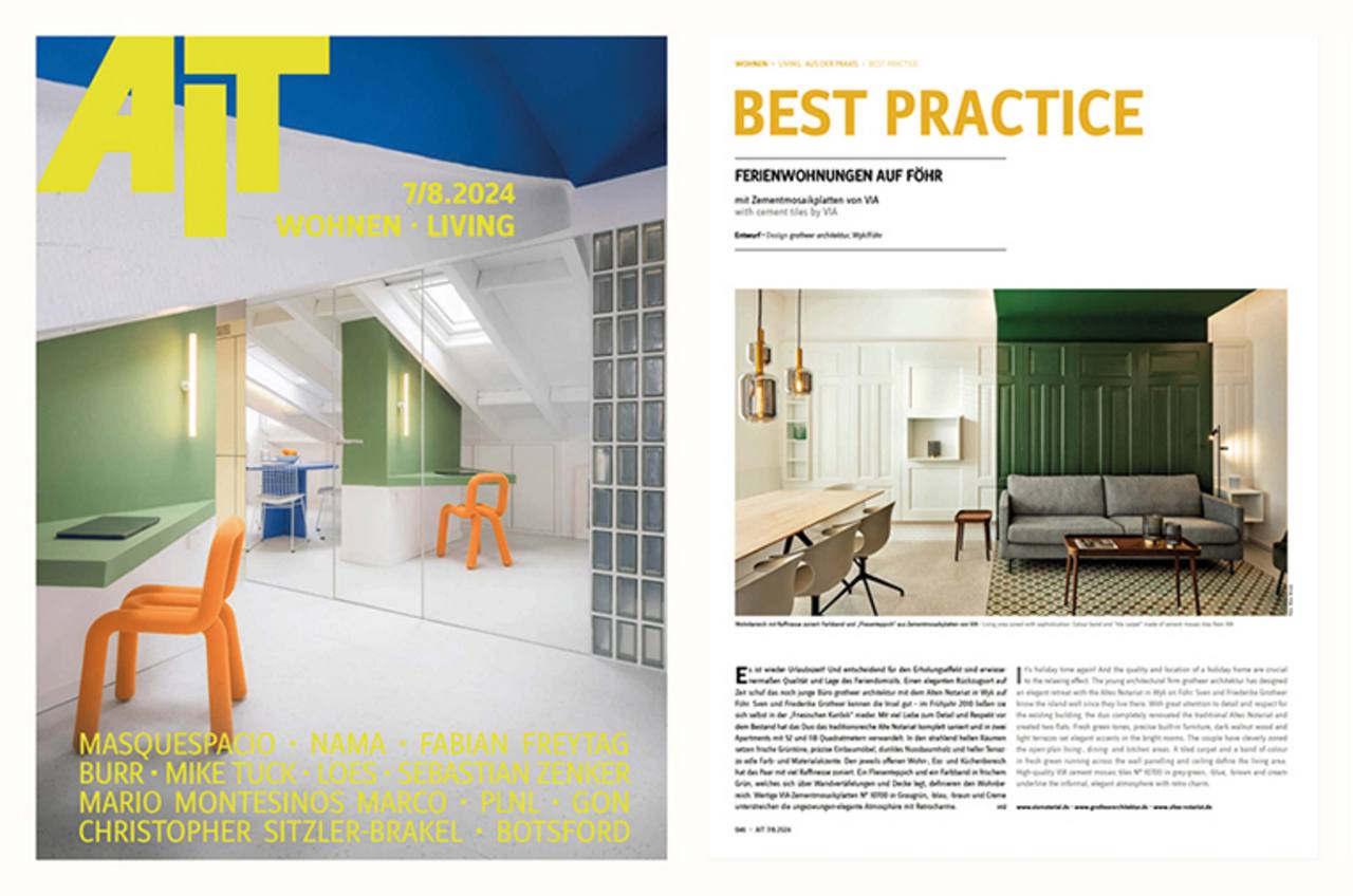 Abbildung Cover der Zeitschrift AIT mit einem Bericht über VIA Zementfliesen 