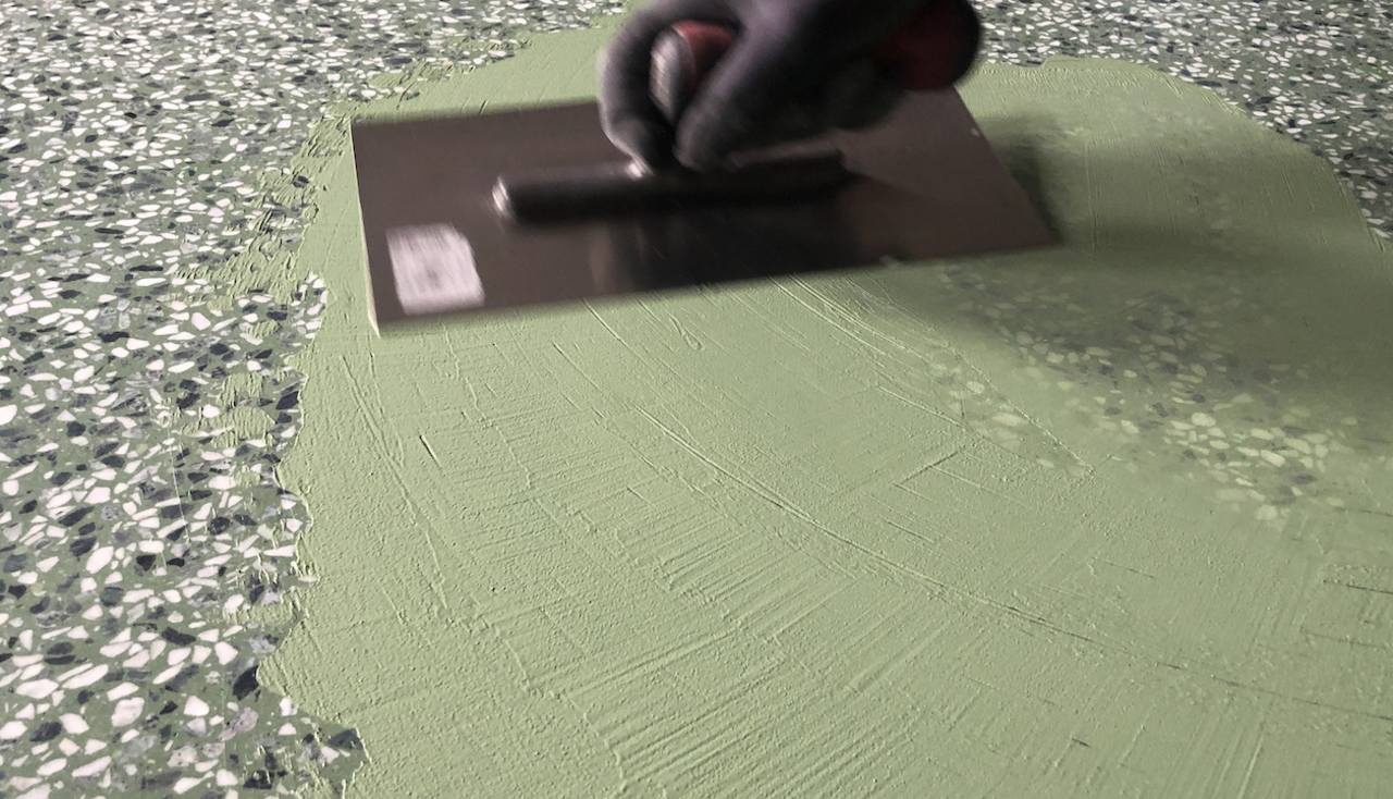 VIA Terrazzo spachteln nach Grobschliff 