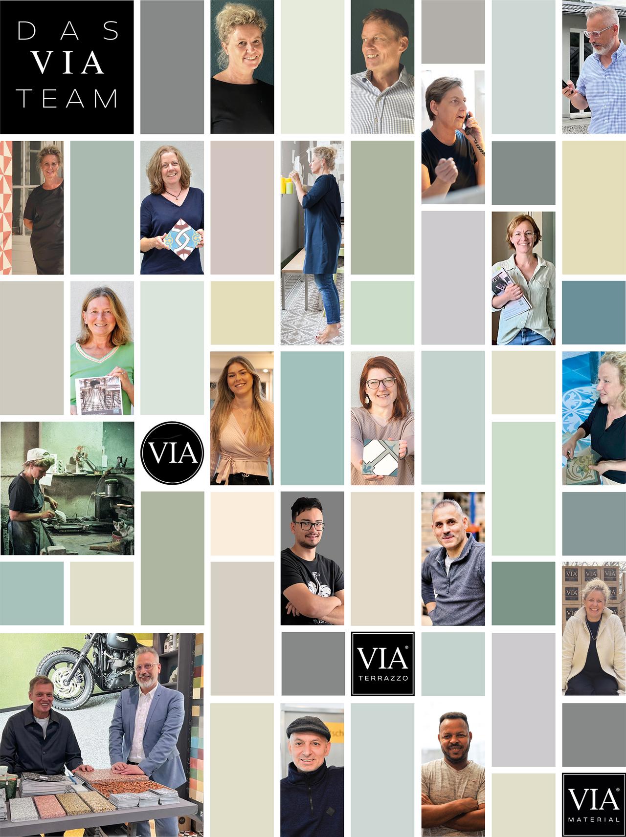 Das Team der VIA GmbH als Bildercollage 