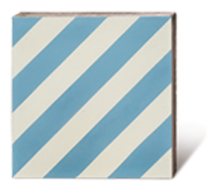 Zementmosaikplatte Platte Fliese Via 51170 Vitra-Shop Weil am Rhein hellblau weiss getsreift 