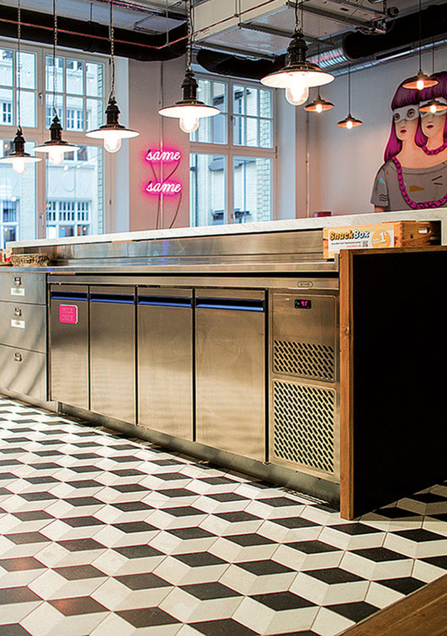 many via cement mosaic tiles in black and white tones 