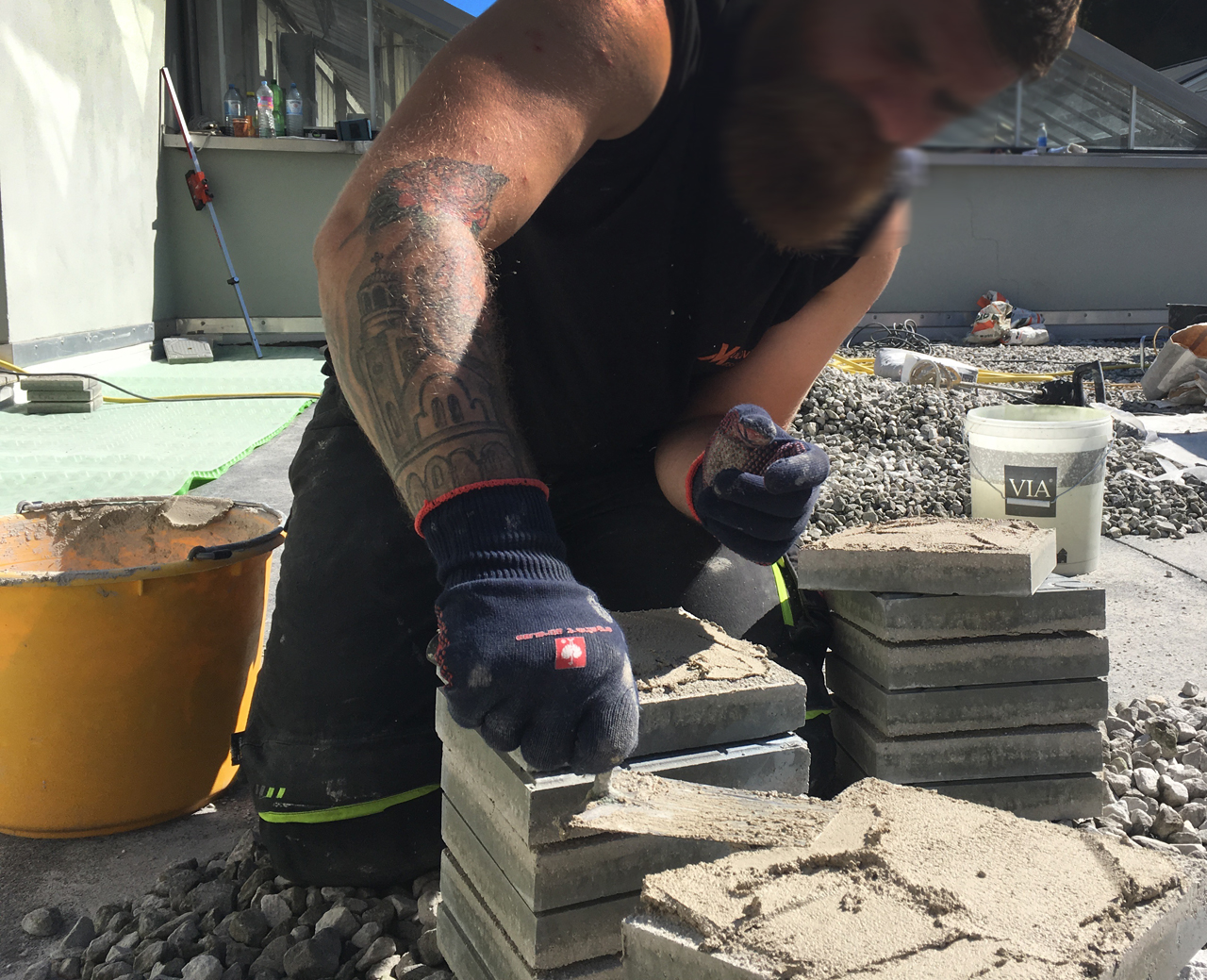 Preparation for laying concrete slabs 