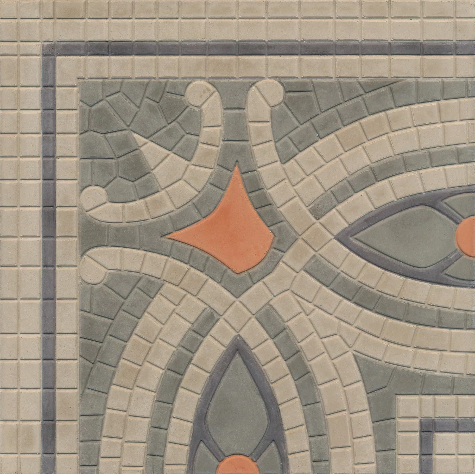 Zementfliese Ecke N° 43152 - Riffel