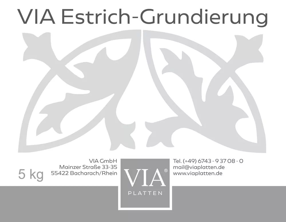 Estrich Etikett vorne