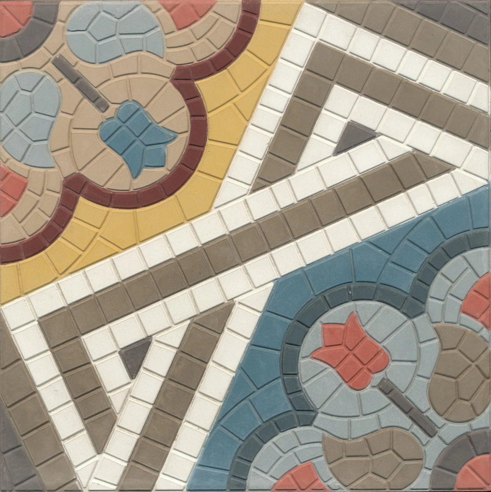 Zementfliese N° 51163 - Riffel