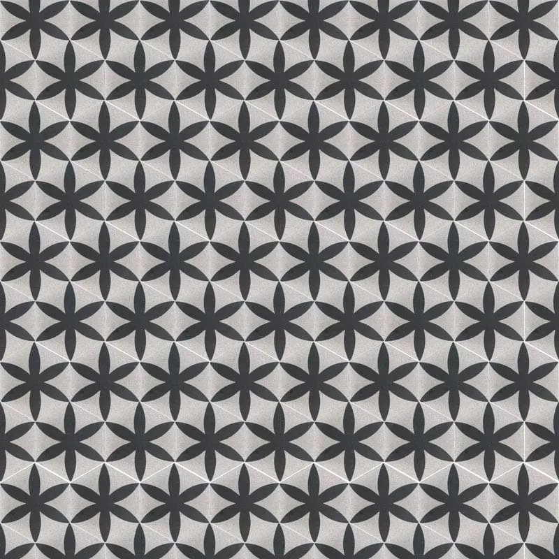 VIA Terrazzofliese 6eck Muster in schwarz weiß