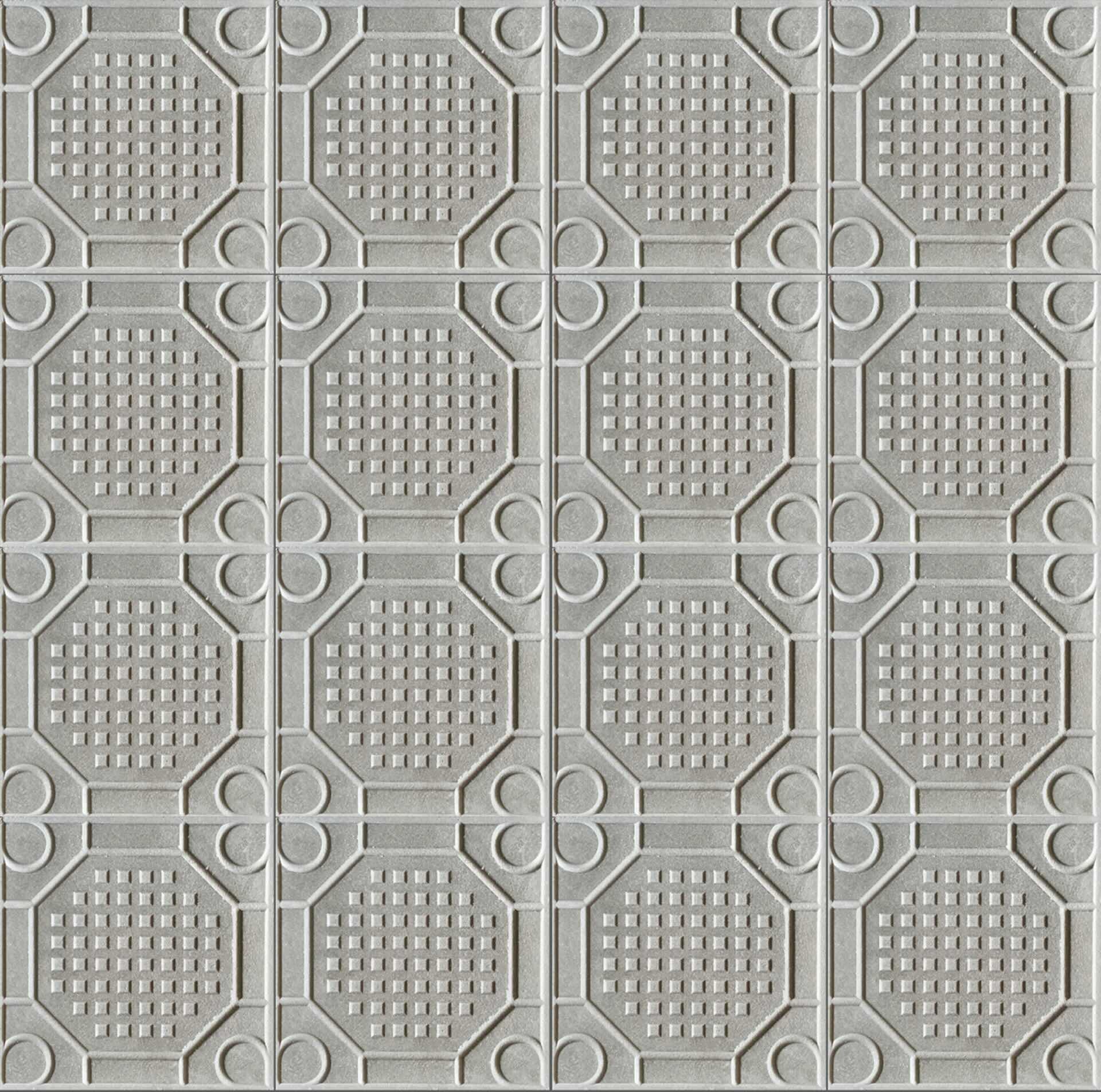 viereckige Trottoirplatte mit sechseckigem Muster