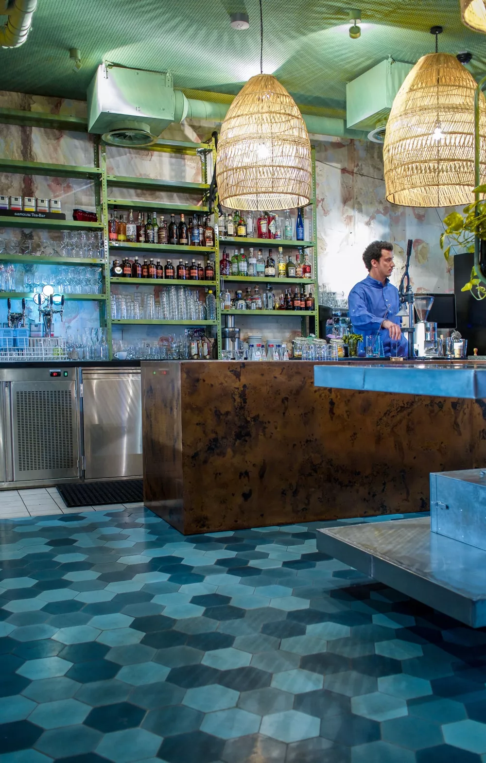 Zementfliese Sechseck N° 6-43