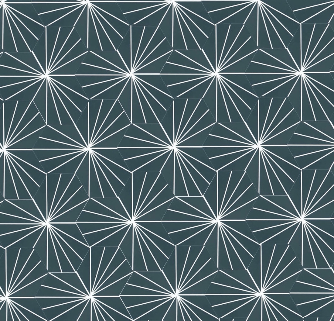 Zementfliese 6eck erlegt