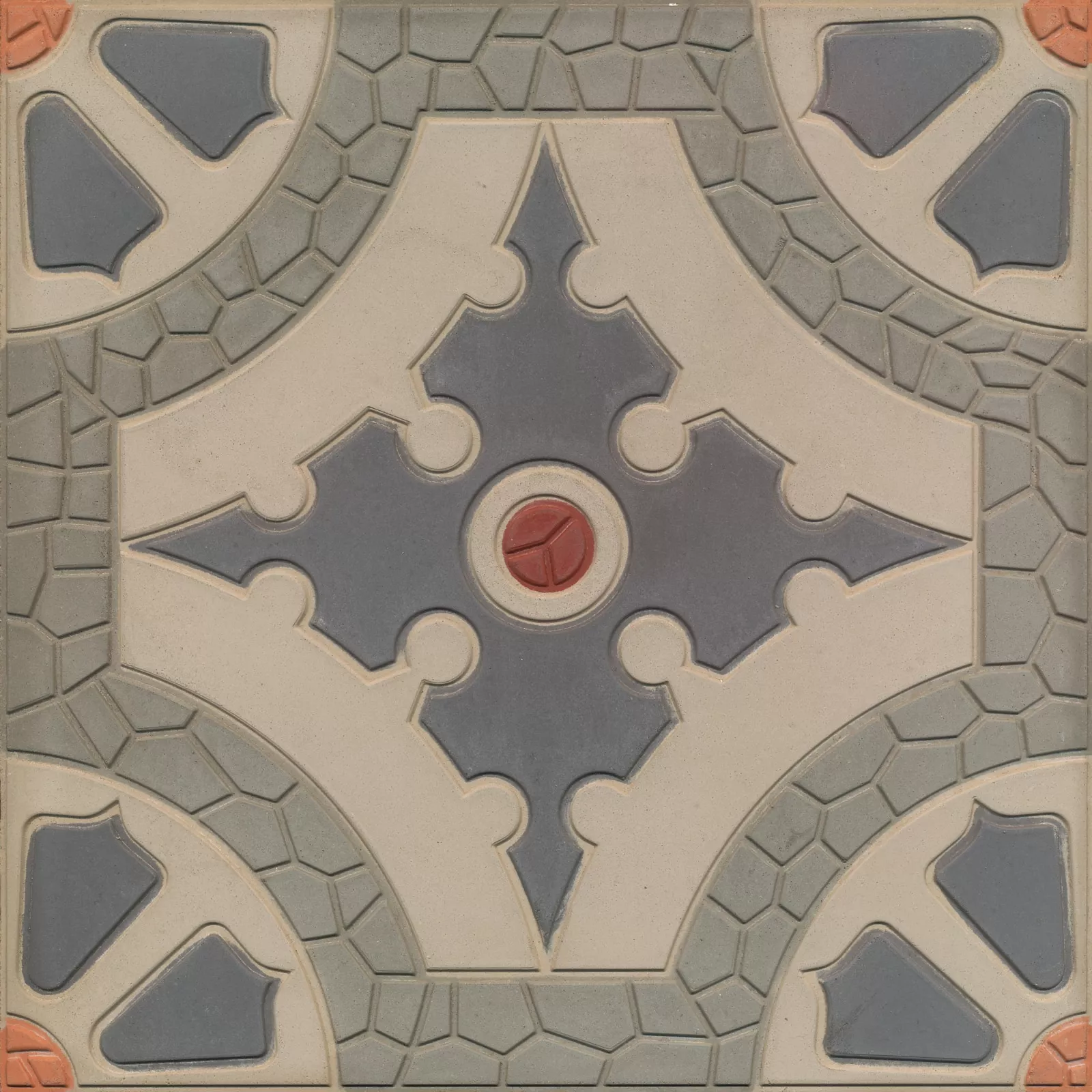 Zementfliese N° 41152 - Riffel