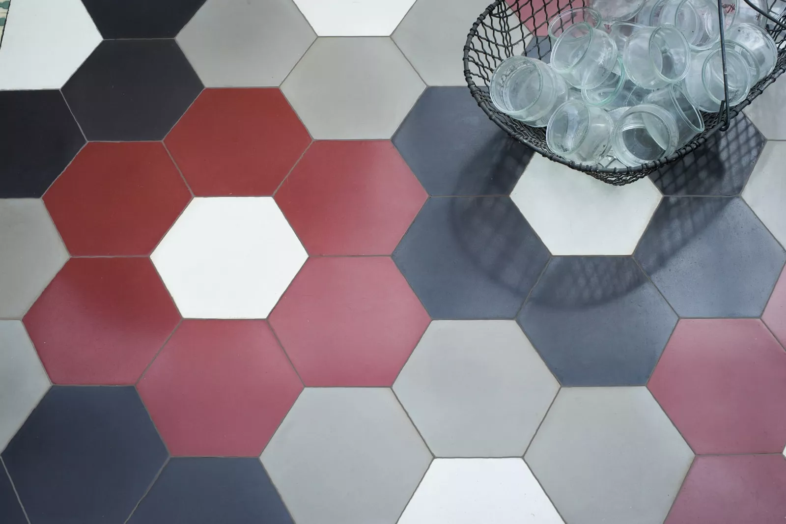 Zementfliese Sechseck N° 6-52