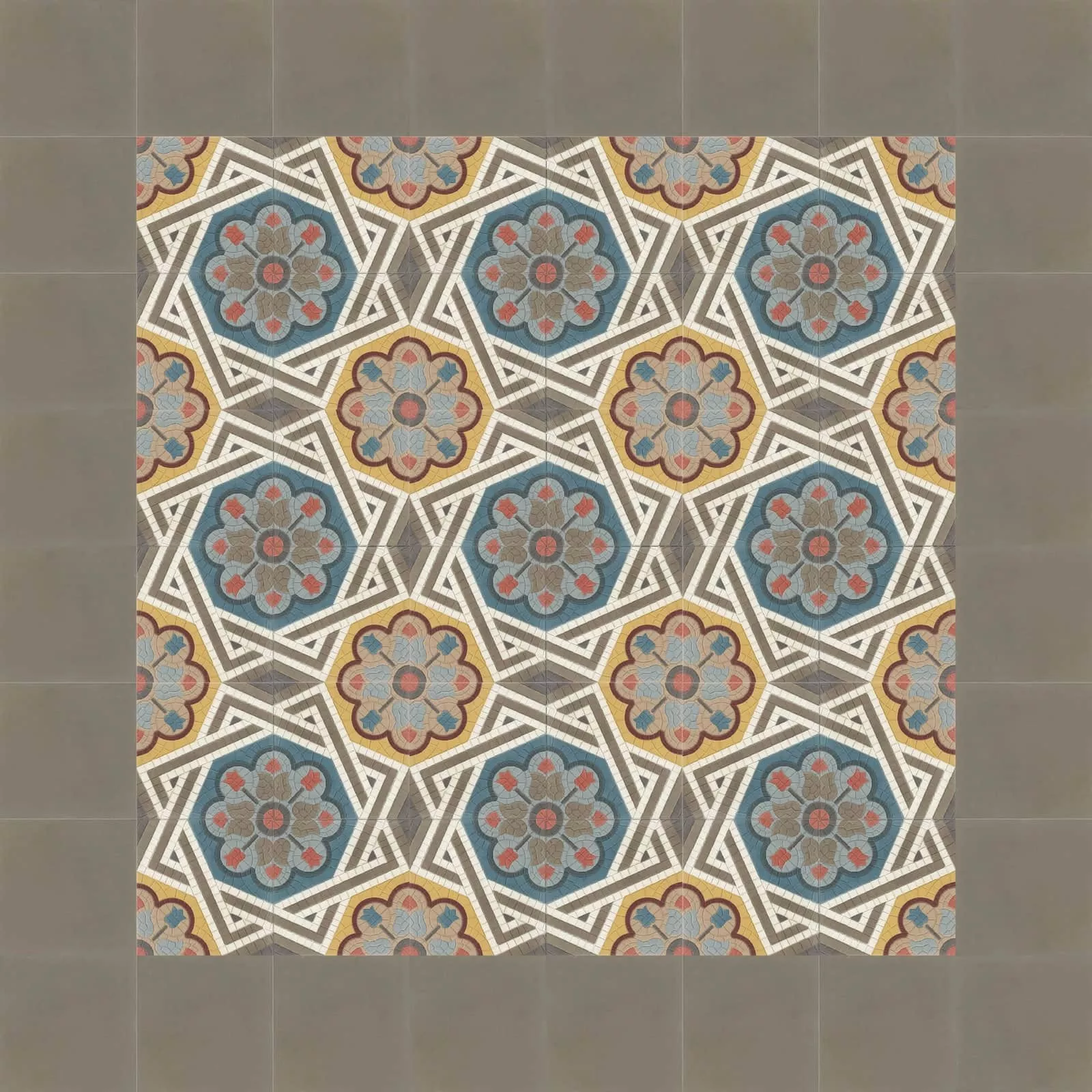 Zementfliese N° 51163 - Riffel