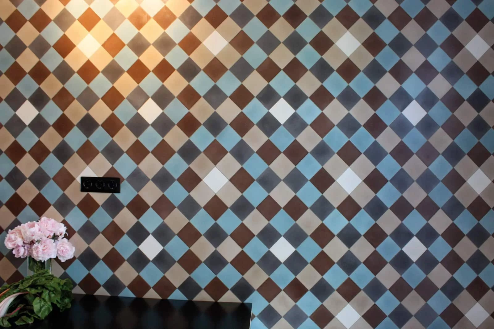 Terrazzofliesen in einem bunten Muster