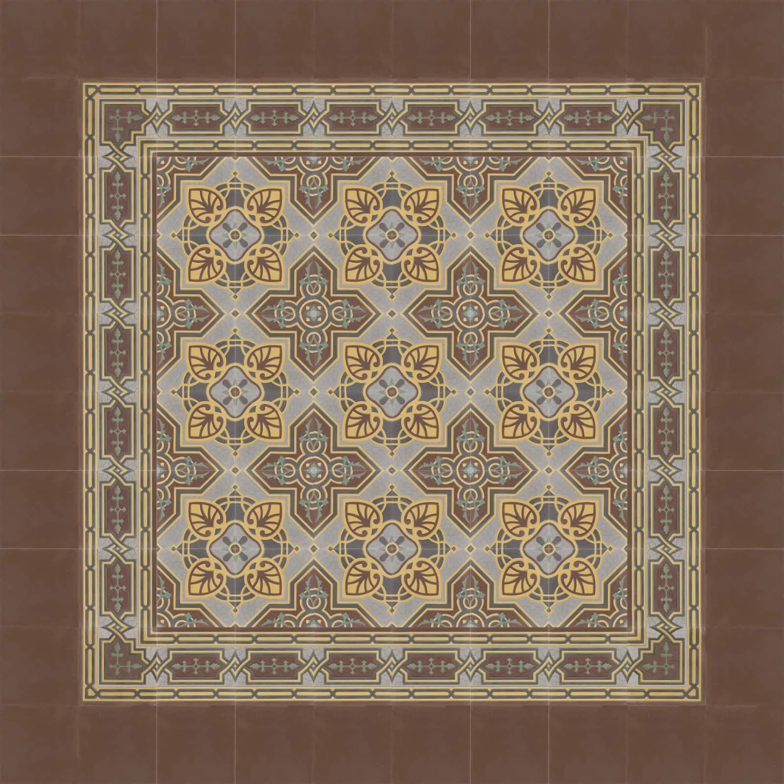 Zementfliese N° 41071 - Riffel