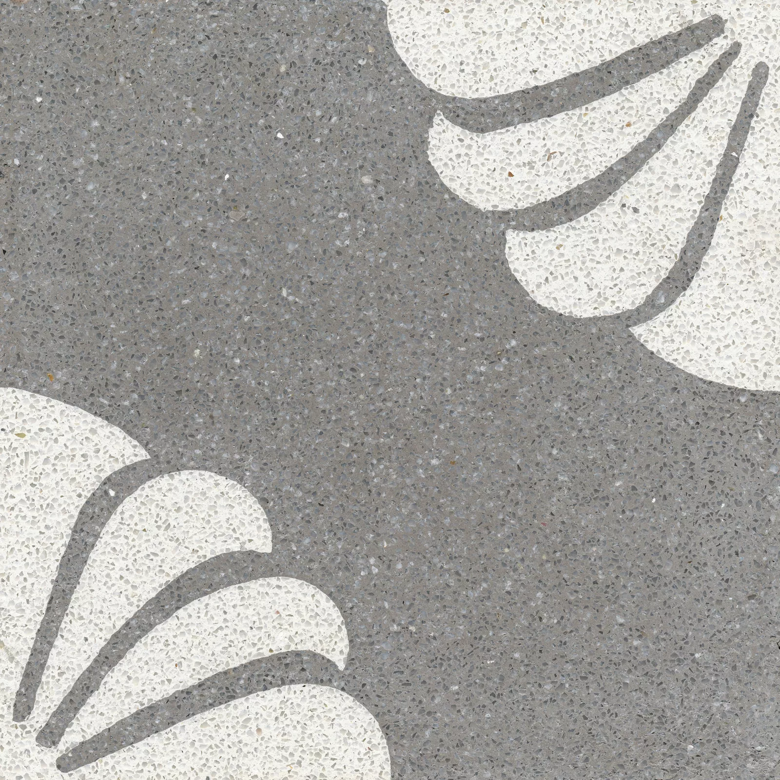 VIA Terrazzofliese florales Muster  in grau und weiß