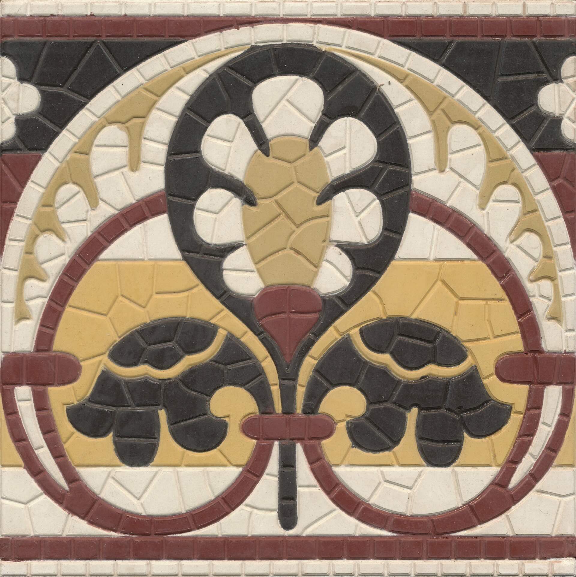 Zementfliese N° 52165 - Rand, Riffel