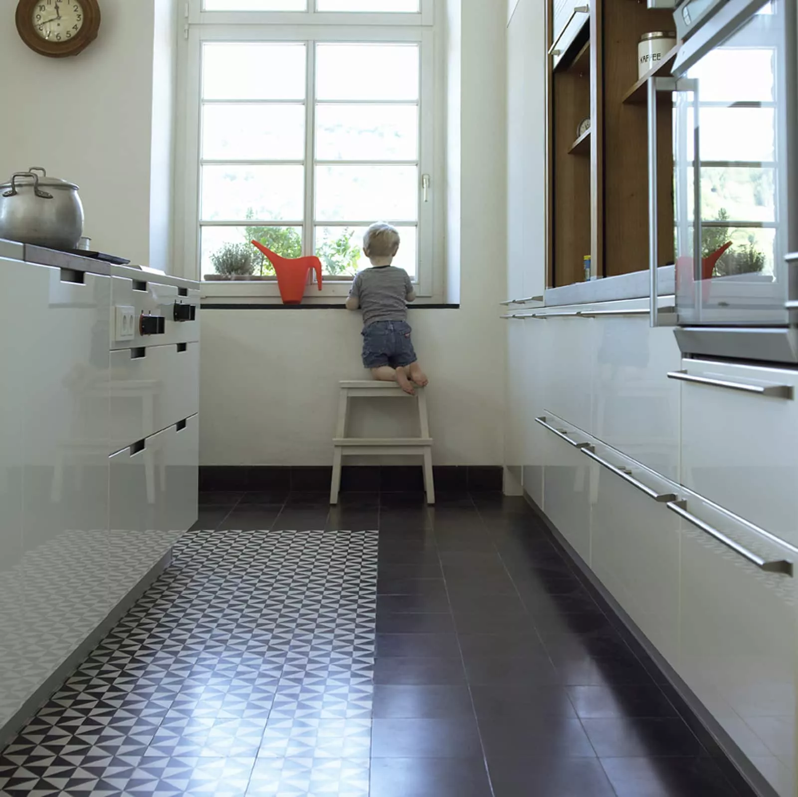 Zementfliese schwarz N° 60