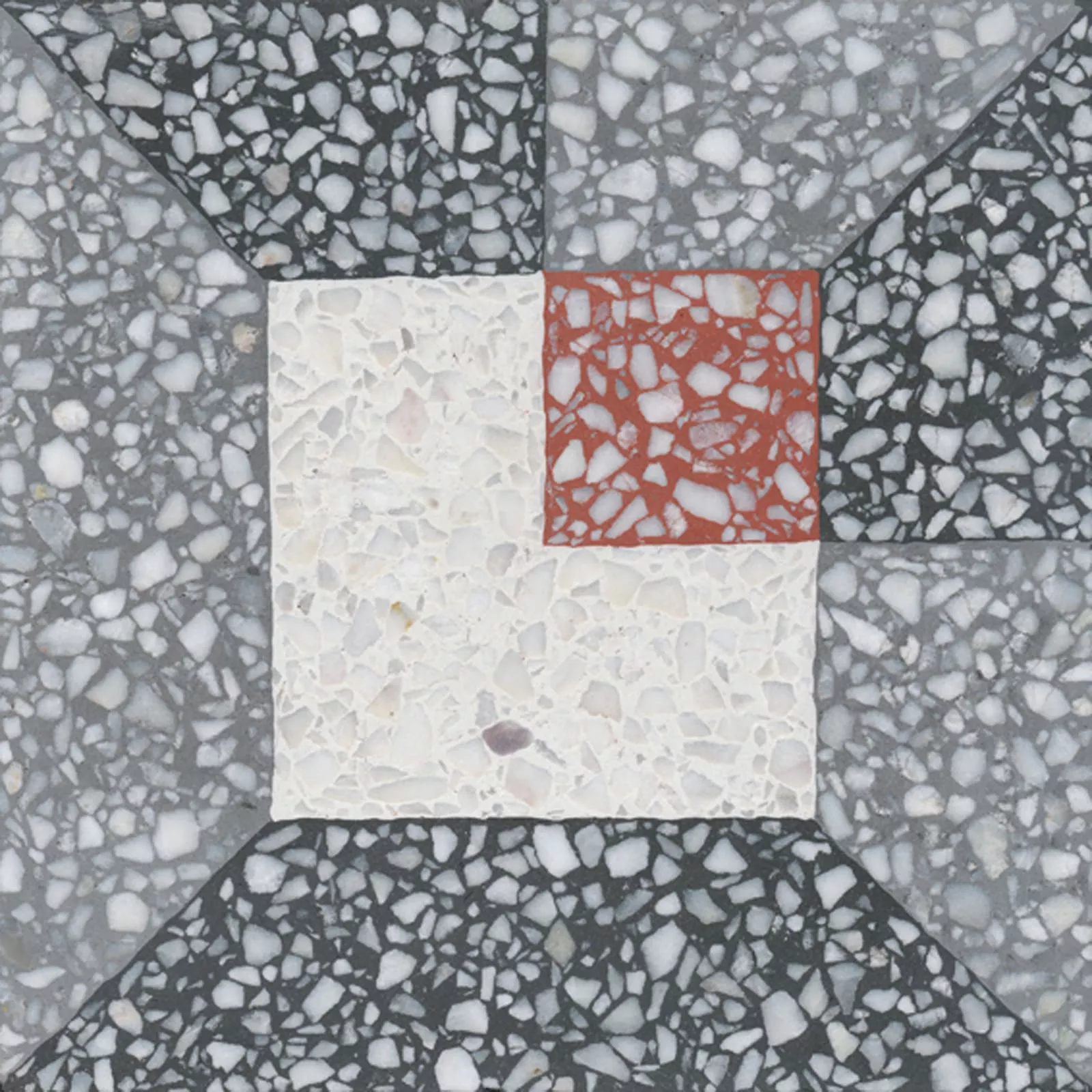 VIA Terrazzoplatte mehrfarbig mit rot