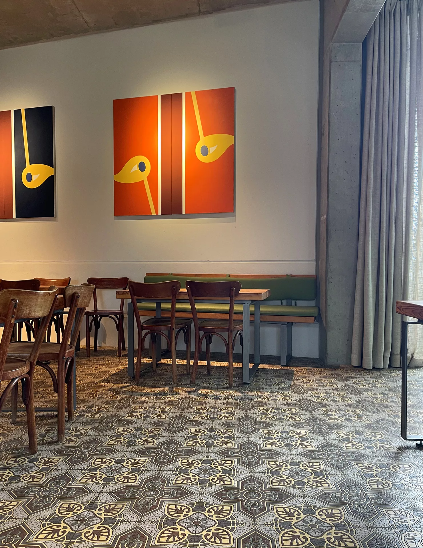 Zementfliese N° 41071 - Riffel