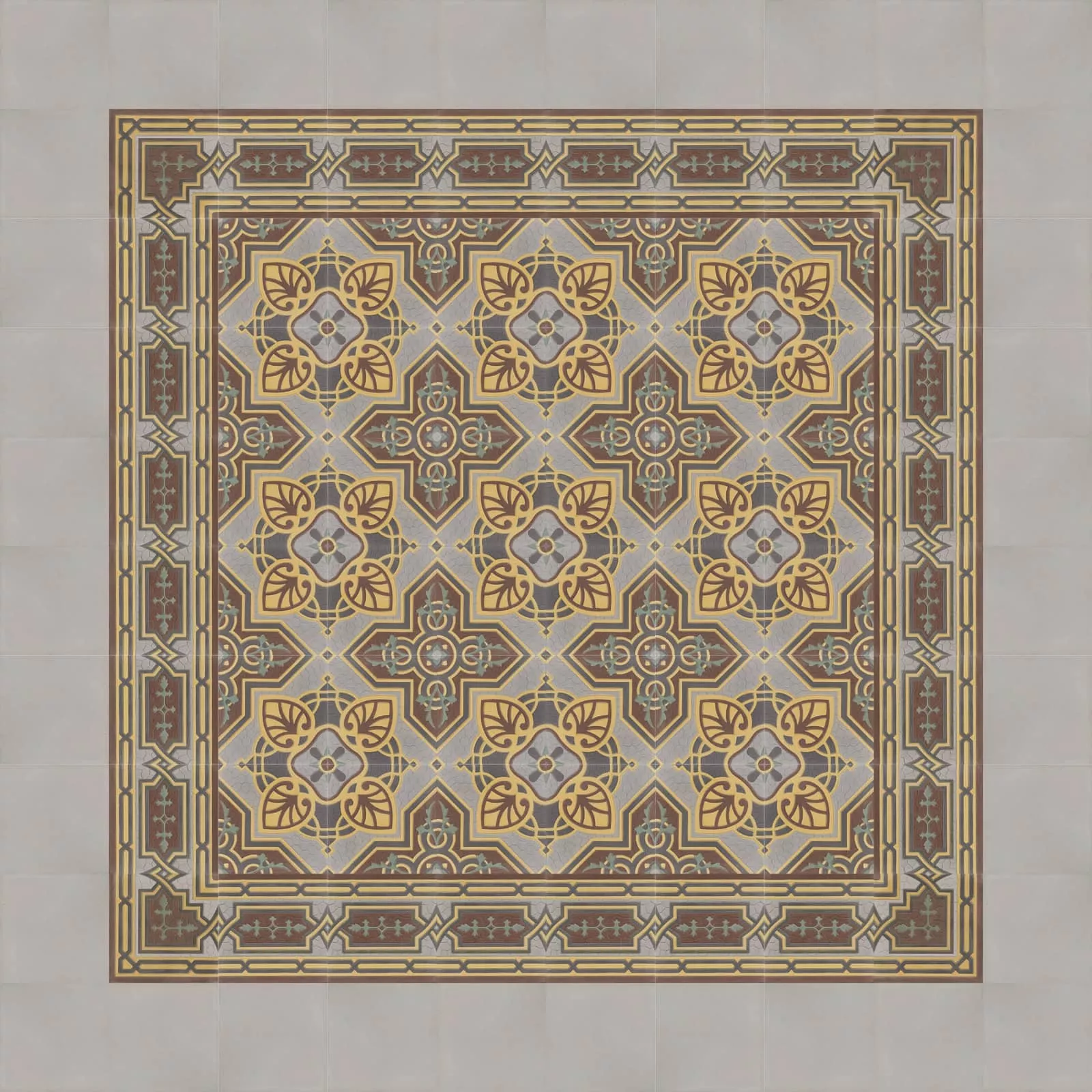 Zementfliese N° 41071 - Riffel