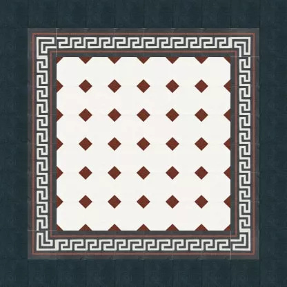 VIA Terrazzofliese Muster mit roten Ecken