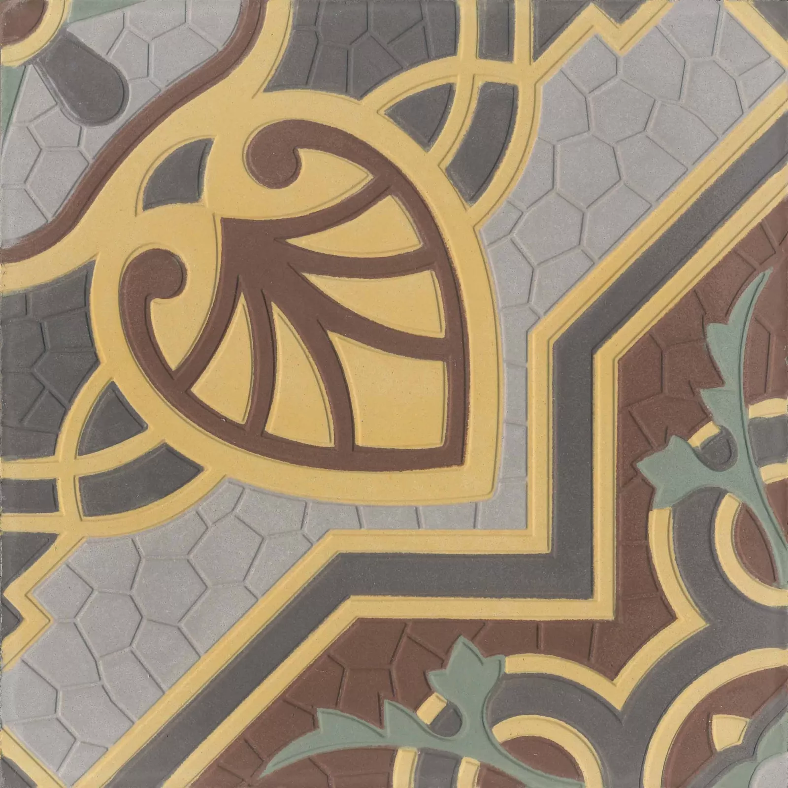 Zementfliese N° 41071 - Riffel