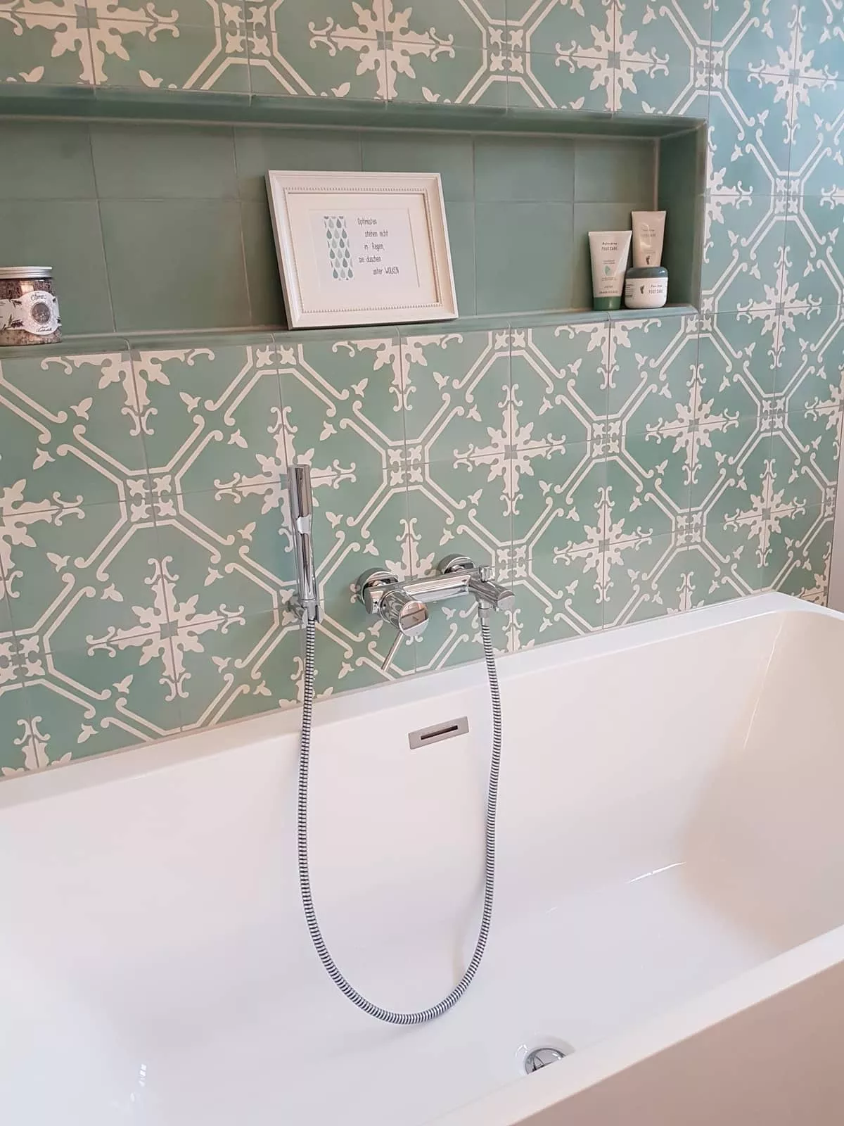 Zementfliese grünblau N° 50