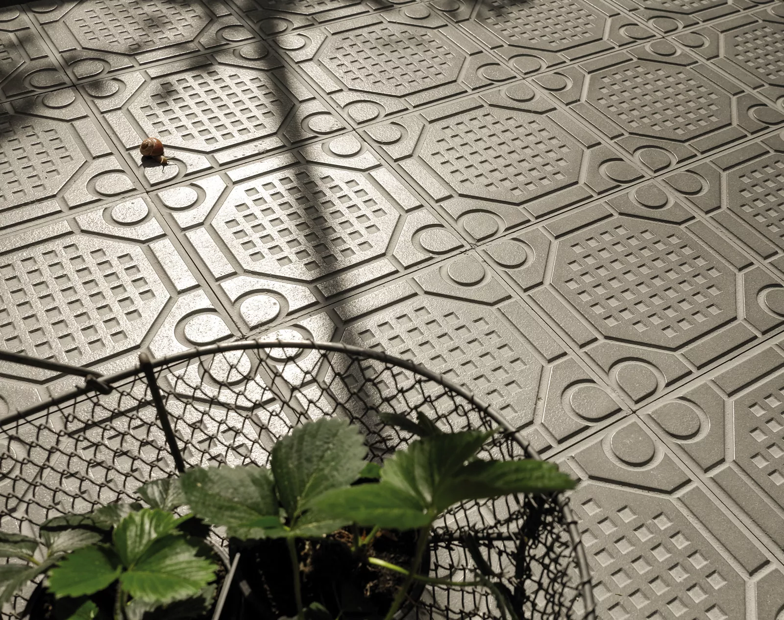 gemusterter Trottoirplattenboden