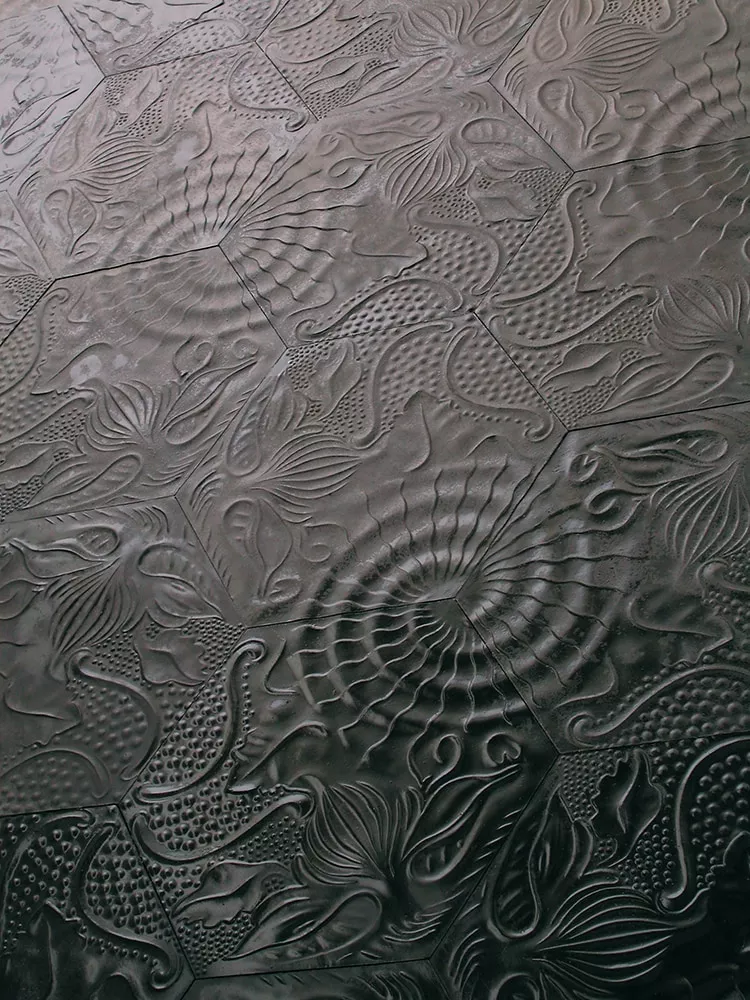 Zementfliese N° 60G - Riffel