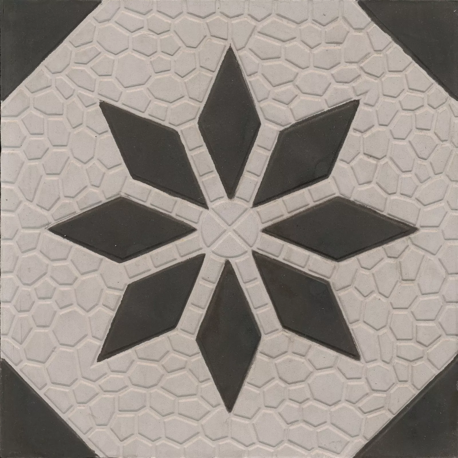 Zementfliese N° 40160 - Riffel