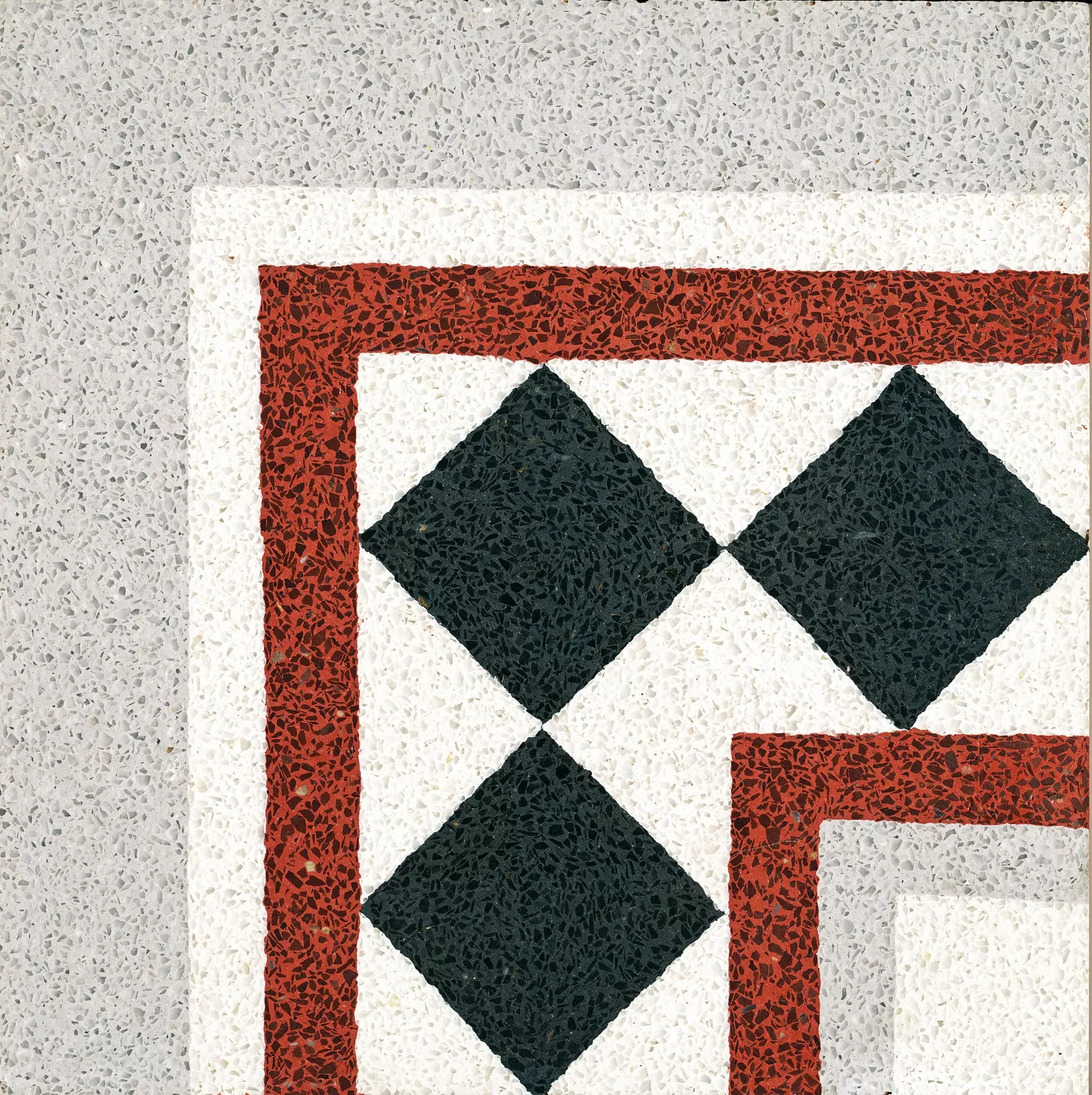 VIA Terrazzoboden mehrfarbig Eckmuster