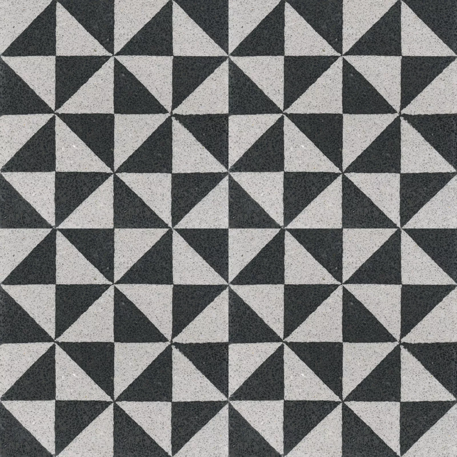 VIA Terrazzo Dreiecksmuster in schwarz weiß