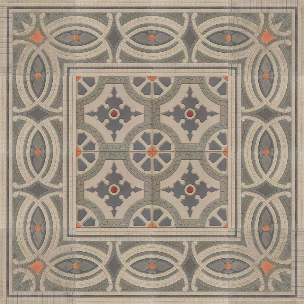 Zementfliese N° 42152 - Rand, Riffel