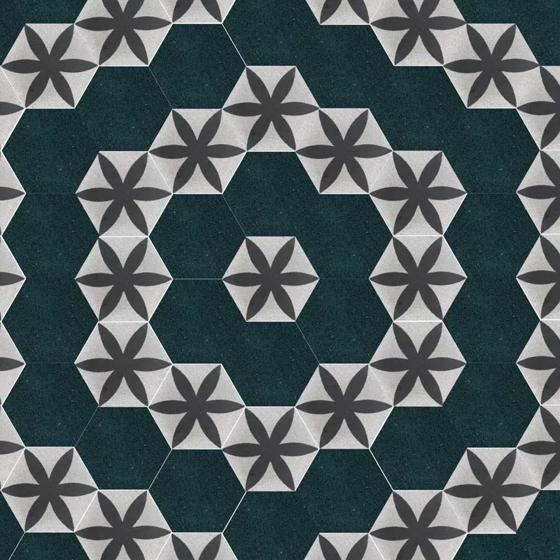 Muster aus 6eck Terrazzofliesen