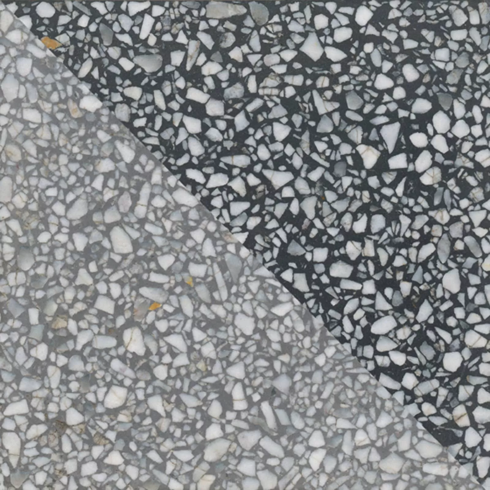 VIA Terrazzoplatte diagonales Muster in zwei Farben