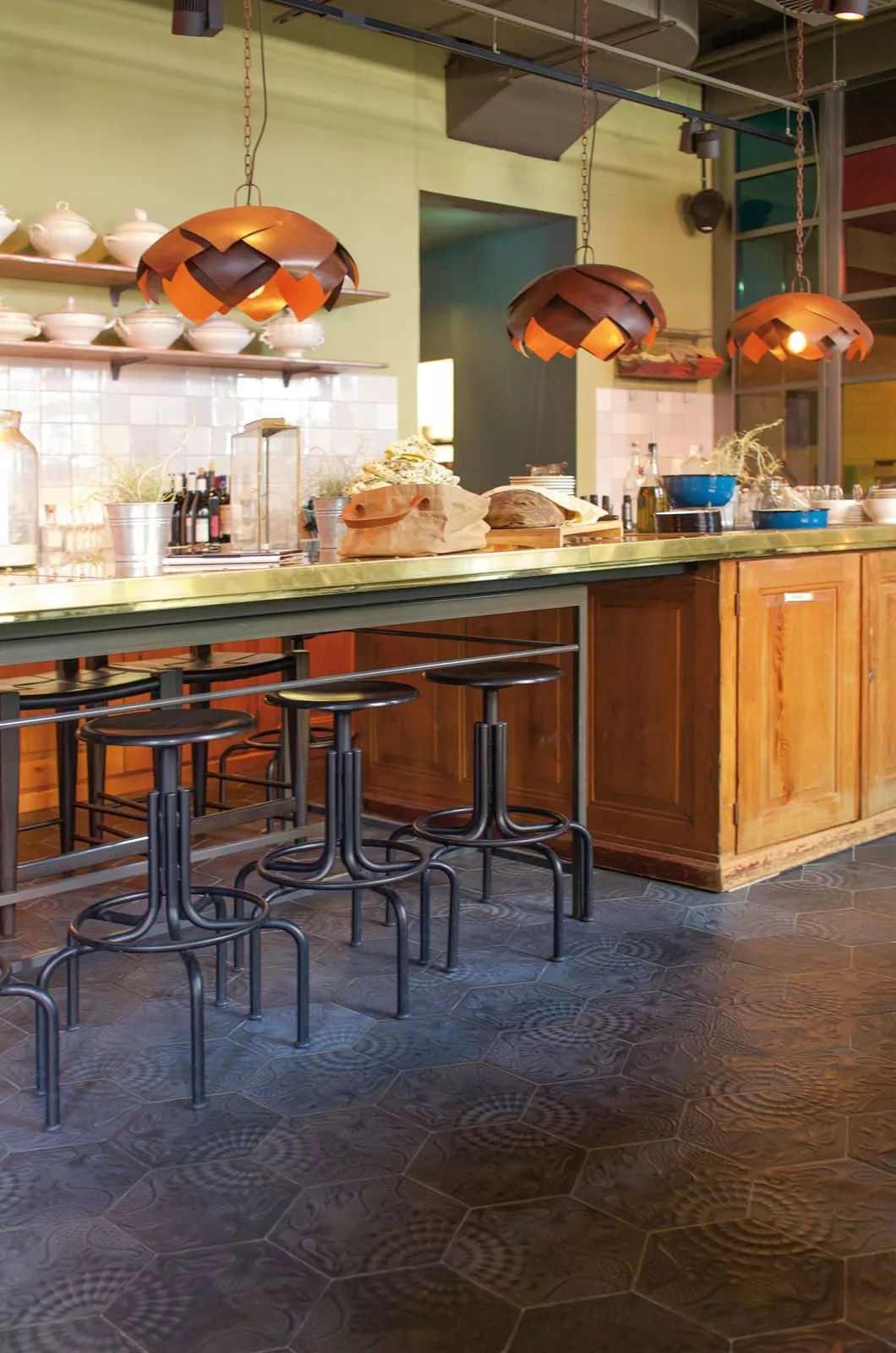 Zementfliese N° 60G - Riffel