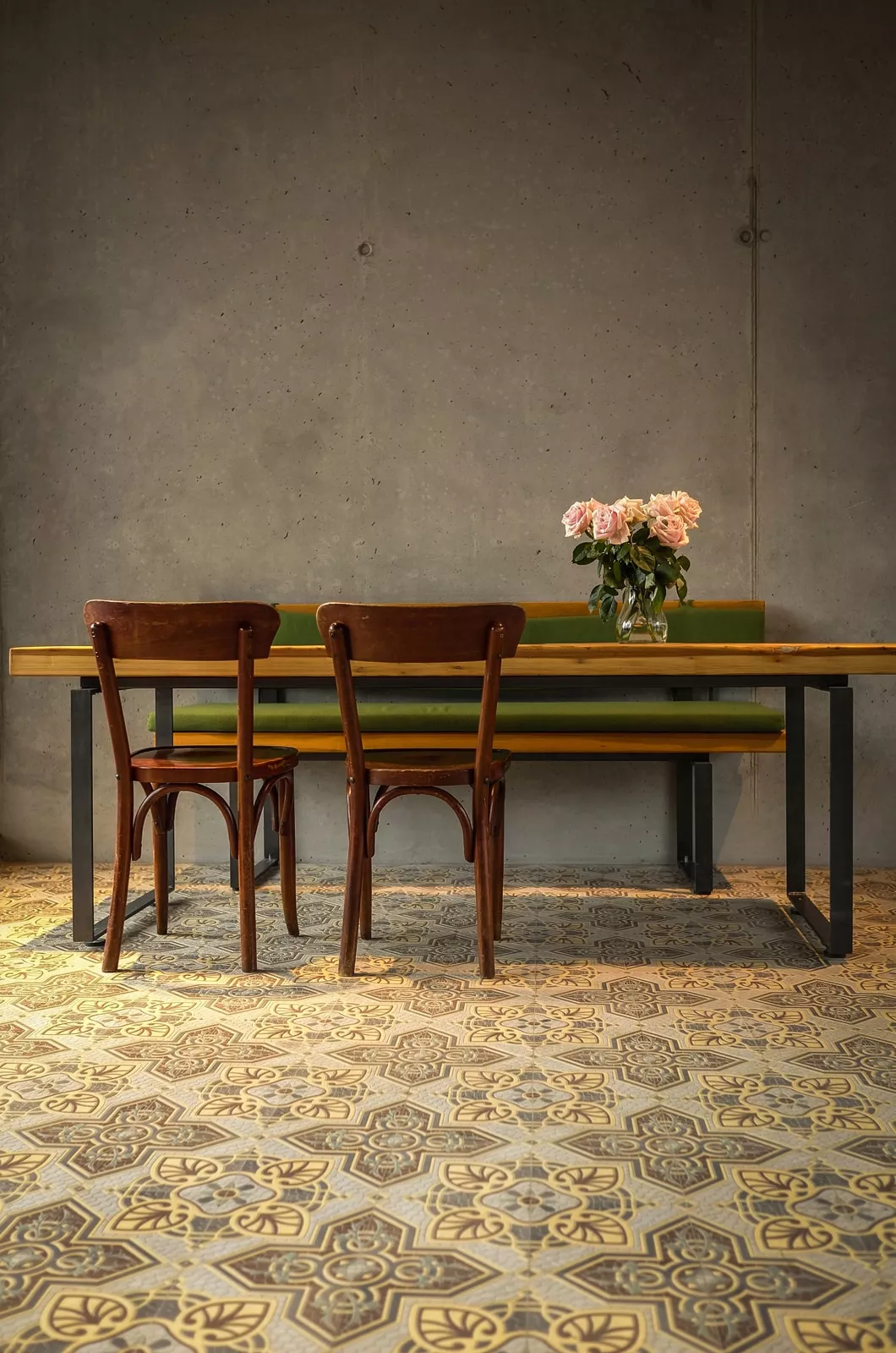 Zementfliese N° 41071 - Riffel