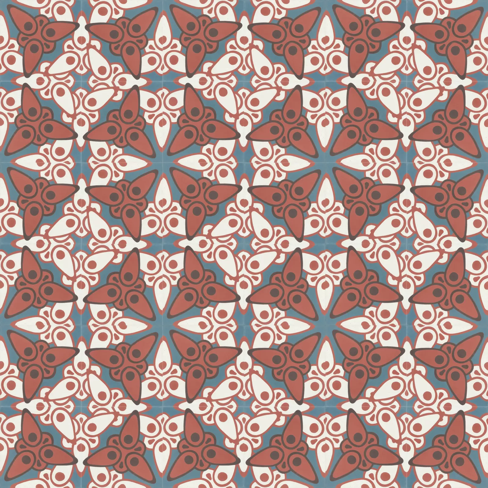 dreifarbig gemustertes Verlegemuster