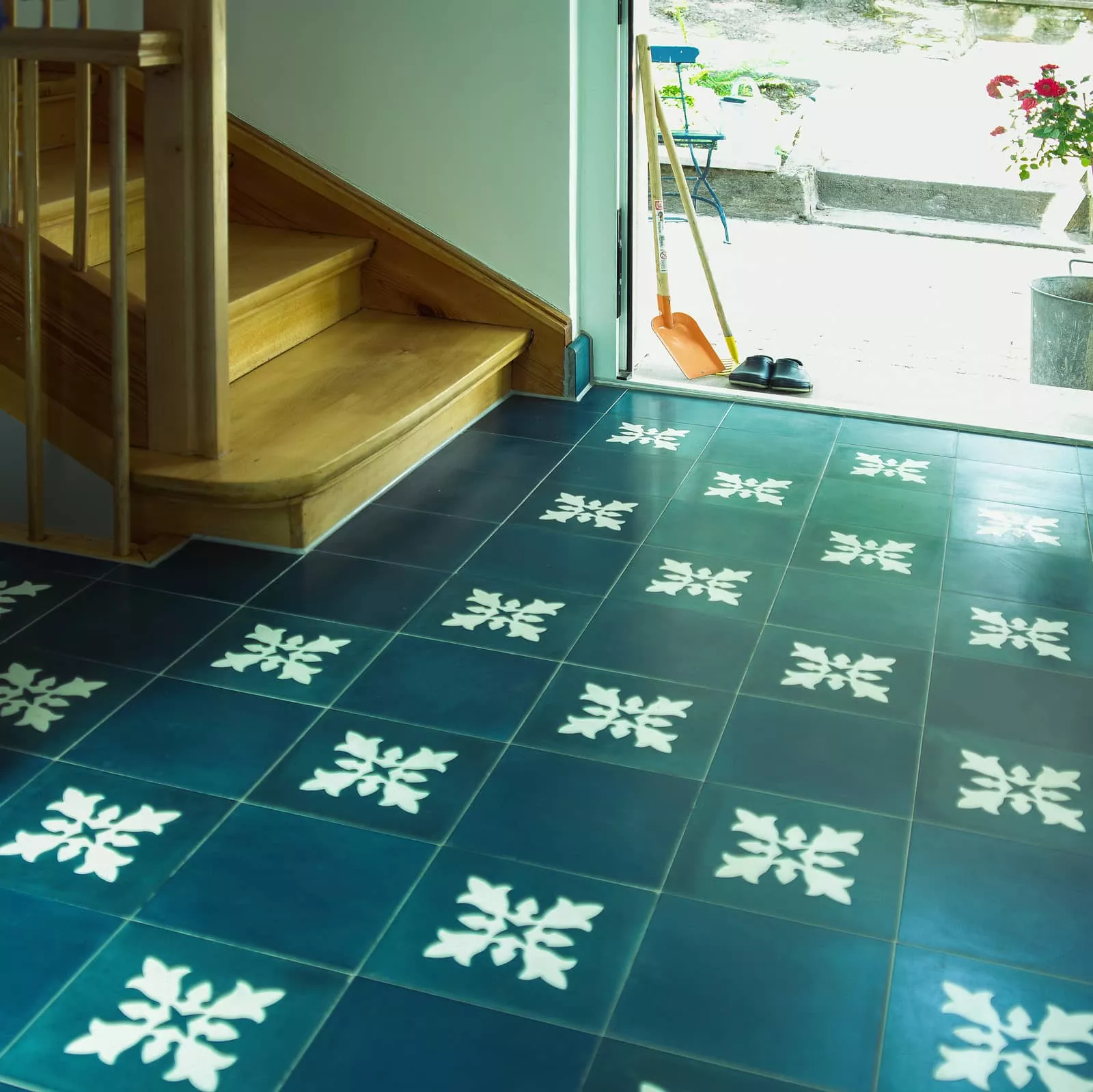 Zementfliese dunkelblau N° 43